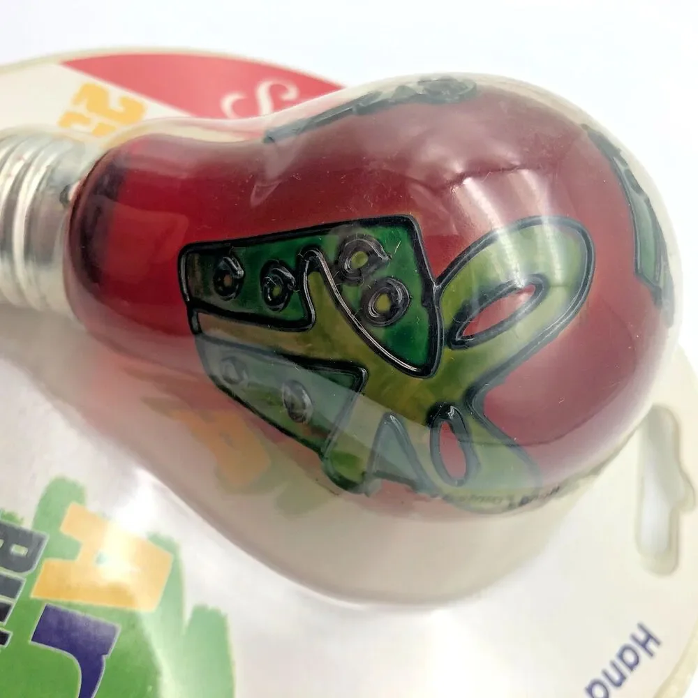 NEW Sunbeam Art Bulbs Hand Painted Series Red Green Present Christmas Holiday